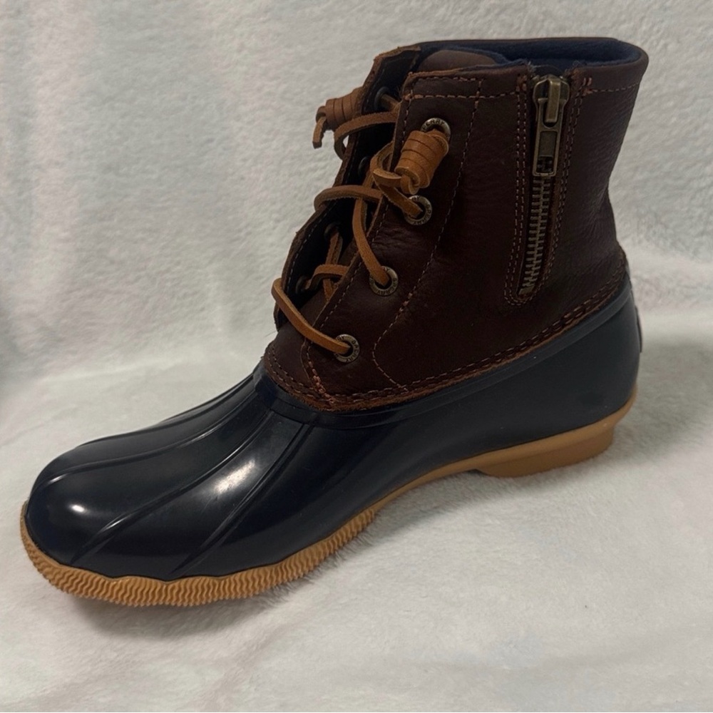 Sperry Two-Tone Brown and Navy Duck Boots - Picture 6 of 12